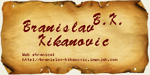 Branislav Kikanović vizit kartica